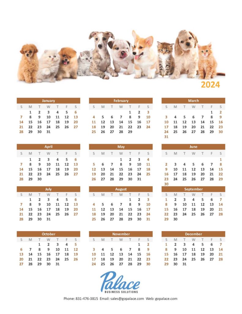 Puppy & Kitty Calendar 2024
