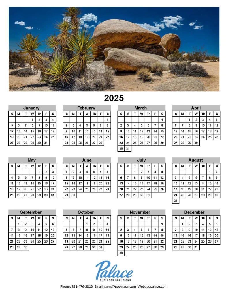 2025 Calendars Desert Palace