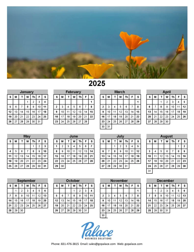 2025 Calendars Poppies Palace